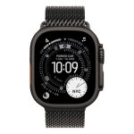 Apple Watch Ultra 3 Cellular 49mm Black Titanium Case with Black Titanium Milanese Loop - Large